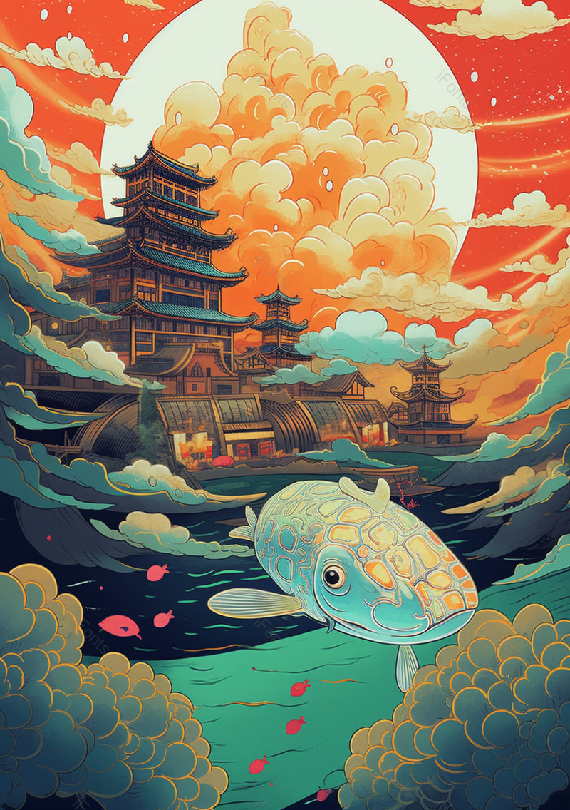 古典的城市插画场景中国风插画背景,插画/手绘图,插画/手绘图库,插画/手绘图下载,插画/手绘